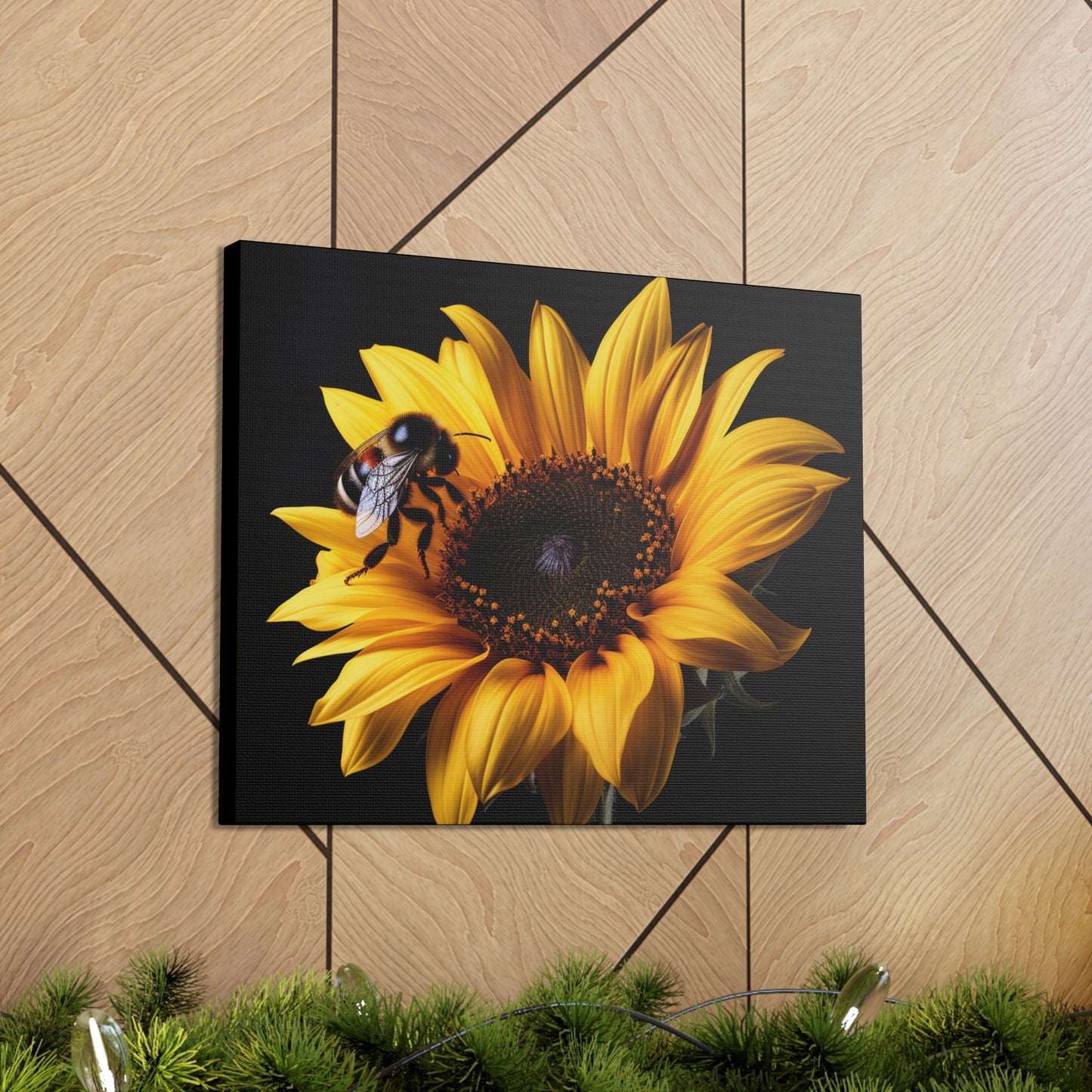 Bumblebee Sunflower Canvas Art