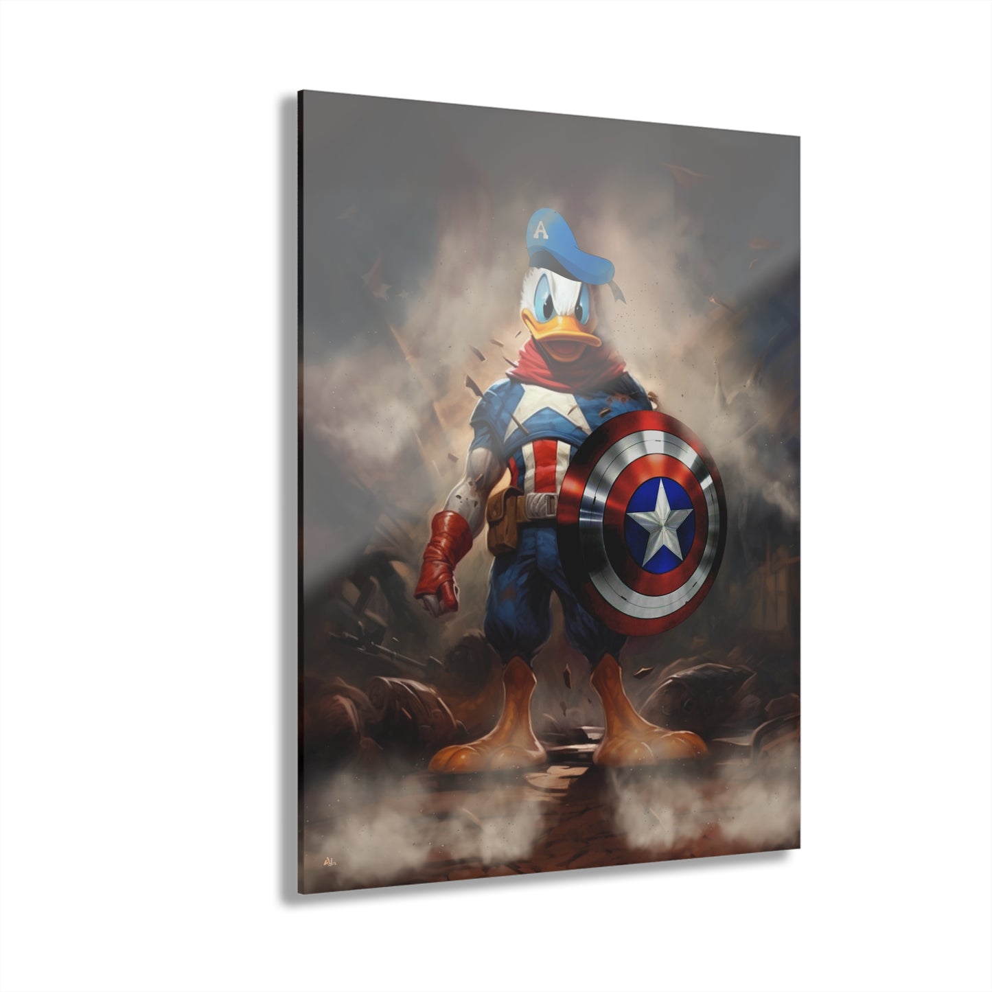 Captain America Duck, Pop Culture, Concept Style, Acrylic Wall Art