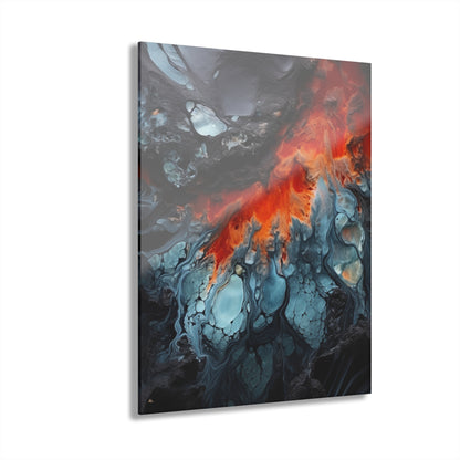 Icey Magma, Abstract, Concept, Acrylic Wall Art