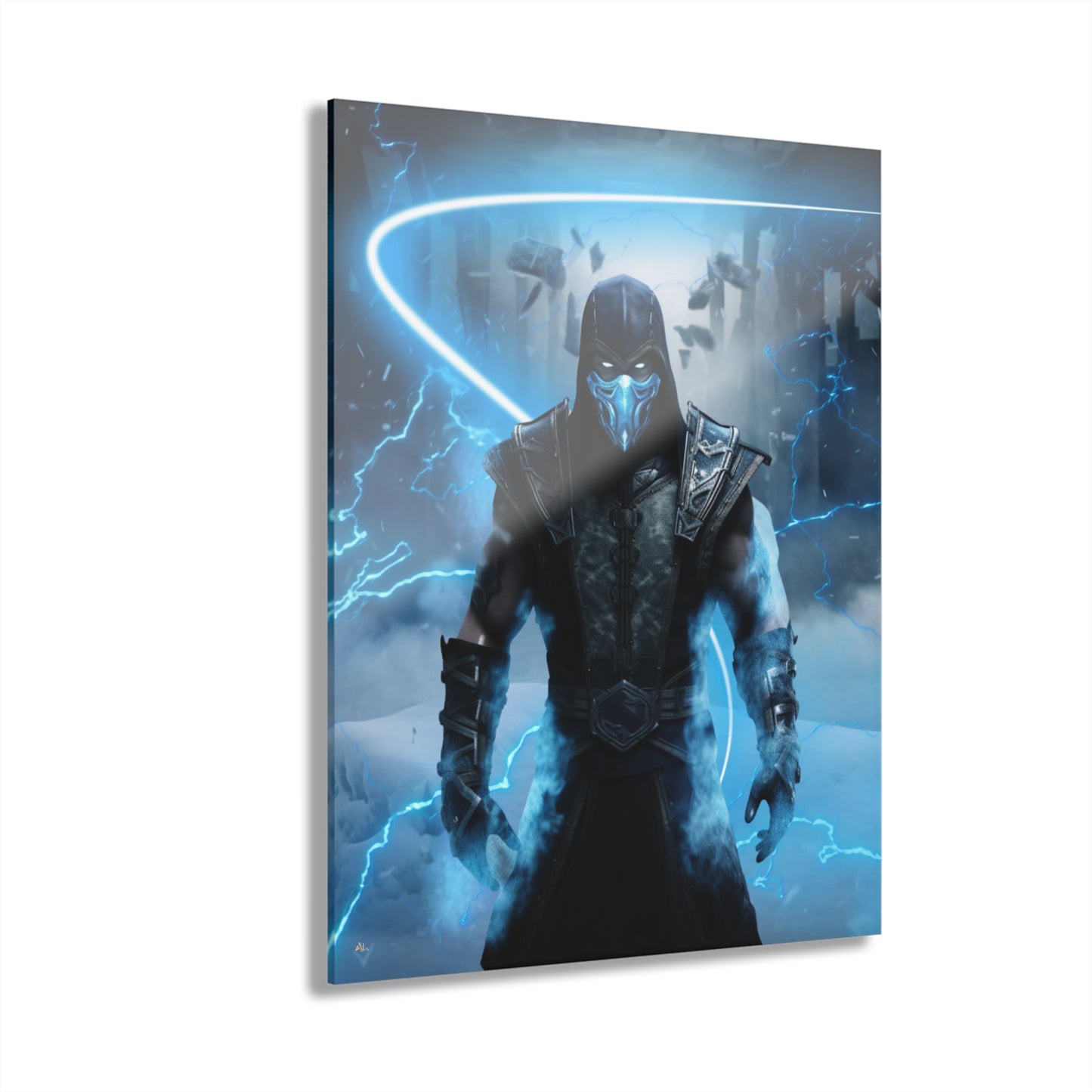 Sub-Zero, Mortal Kombat, Video Game Color Splash, Concept Style, Acrylic Wall Art