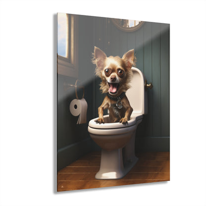 Potty Trained, Dog Animal Concept Style, Acrylic Wall Art