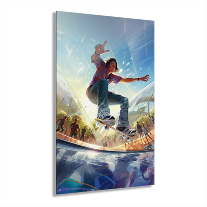 Skatin on Glass, People Concept Style, Acrylic Wall Art