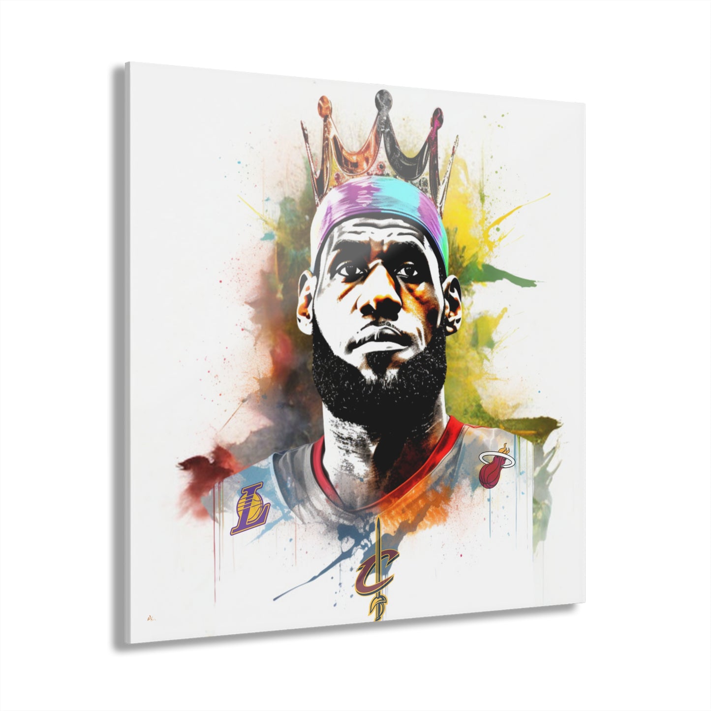 King James, Basketball Fan, Color splash, Acrylic Wall Art