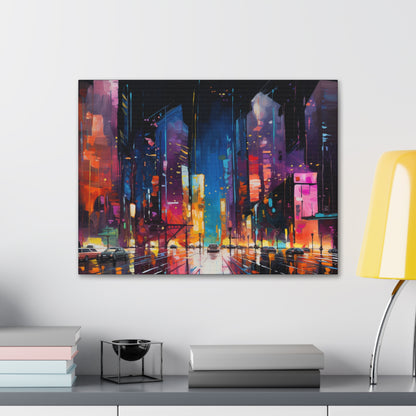 Arklo Art, City Scape, colorful, downtown, Canvas Gallery Wraps