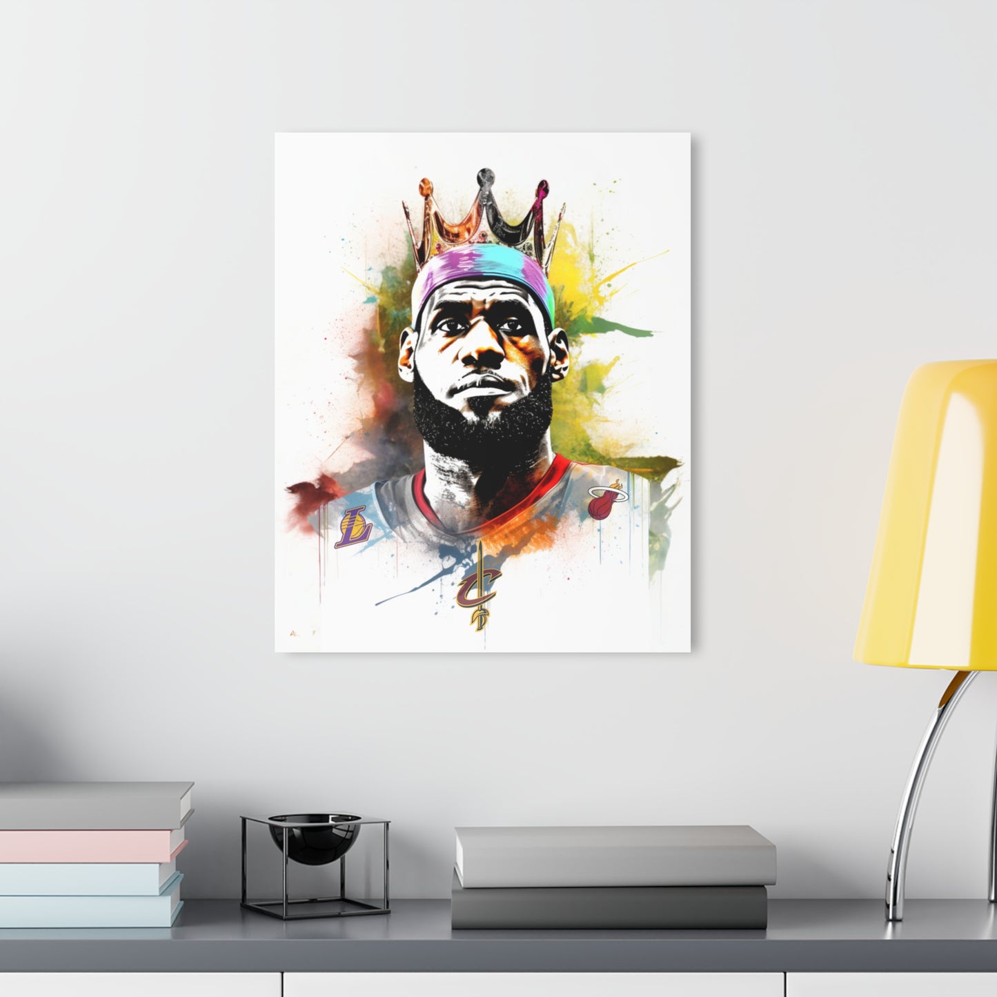 King James, Basketball Fan, Color splash, Acrylic Wall Art