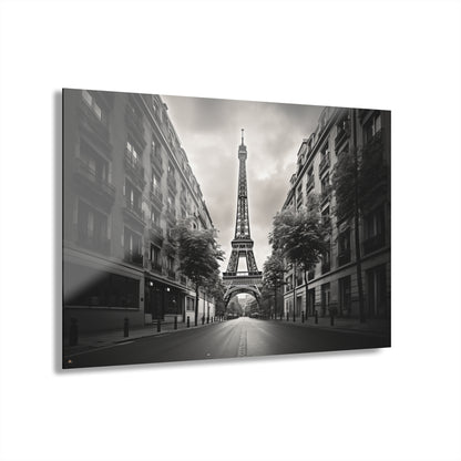 Tower Road, Black and White, Landscape Concept Style, Acrylic Wall Art