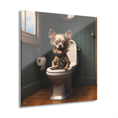 Potty Trained, Dog Animal Concept Style, Acrylic Wall Art