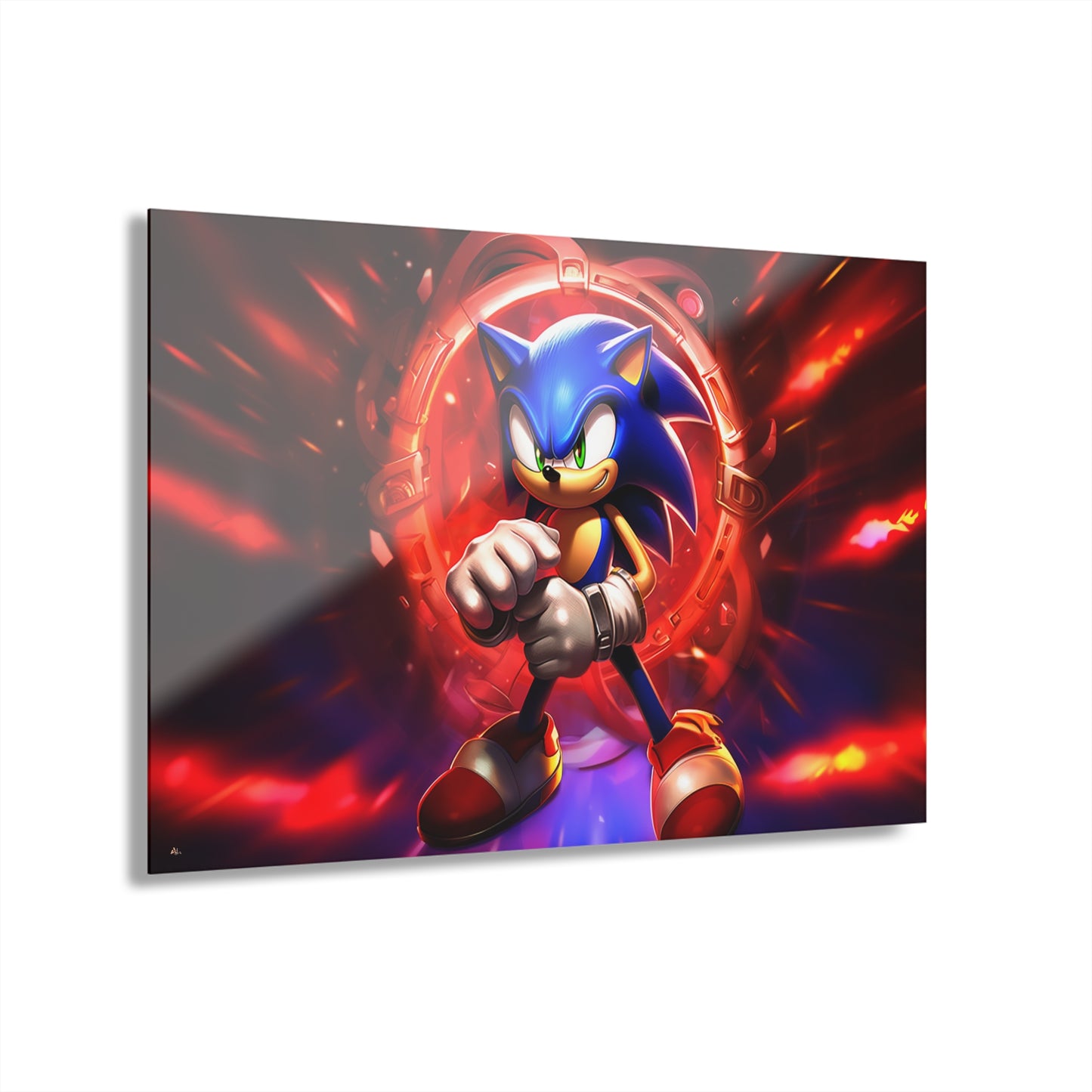 Sonic Red, Video Game, color Splash, Concept Style, Acrylic Wall Art