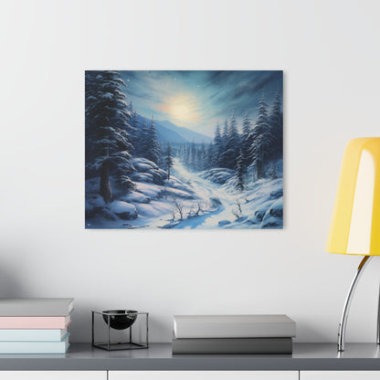 Moonlit Snow, Landscape Concept Style, Acrylic Wall Art