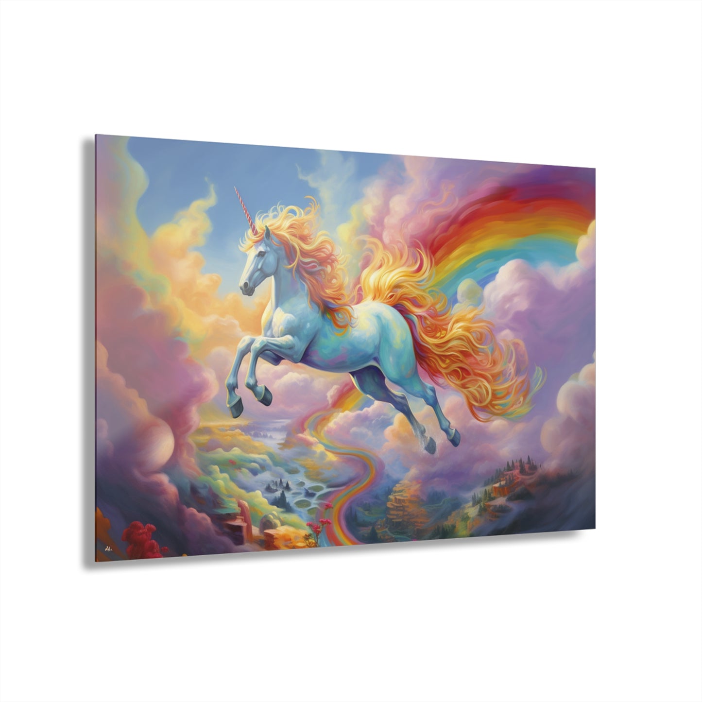 Rainbow Unicorn, Animal Fantasy, Concept, Acrylic Wall Art