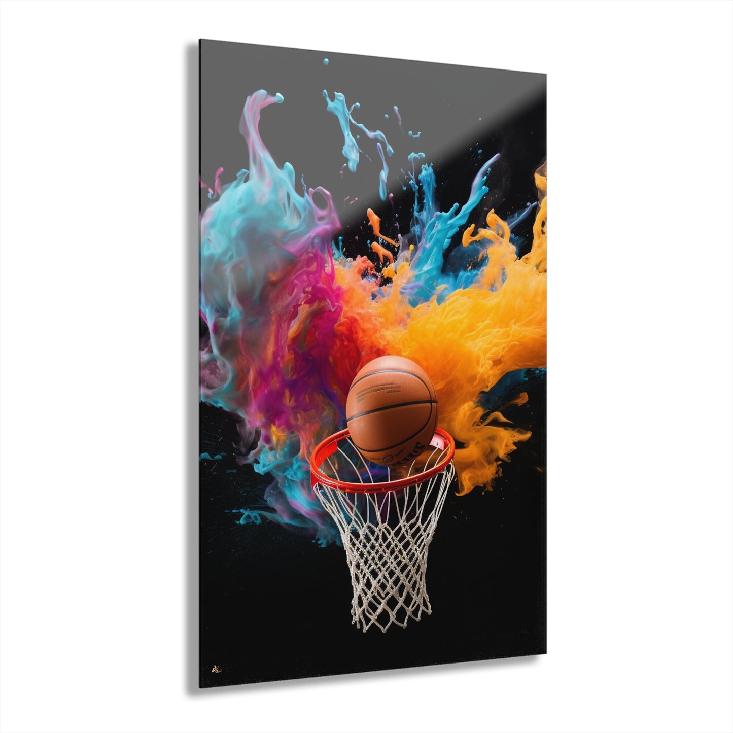 Hoop Dreams, No Background Concept Style, Acrylic Wall Art