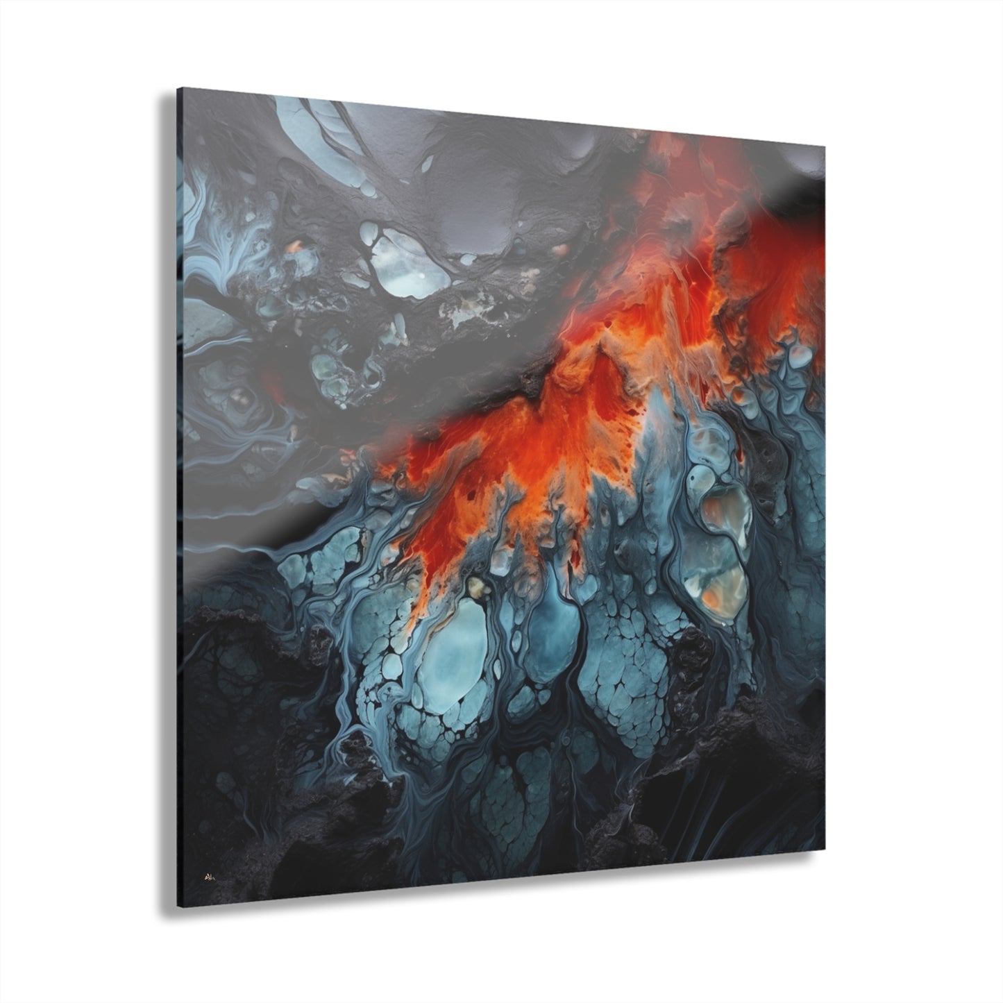 Icey Magma, Abstract, Concept, Acrylic Wall Art