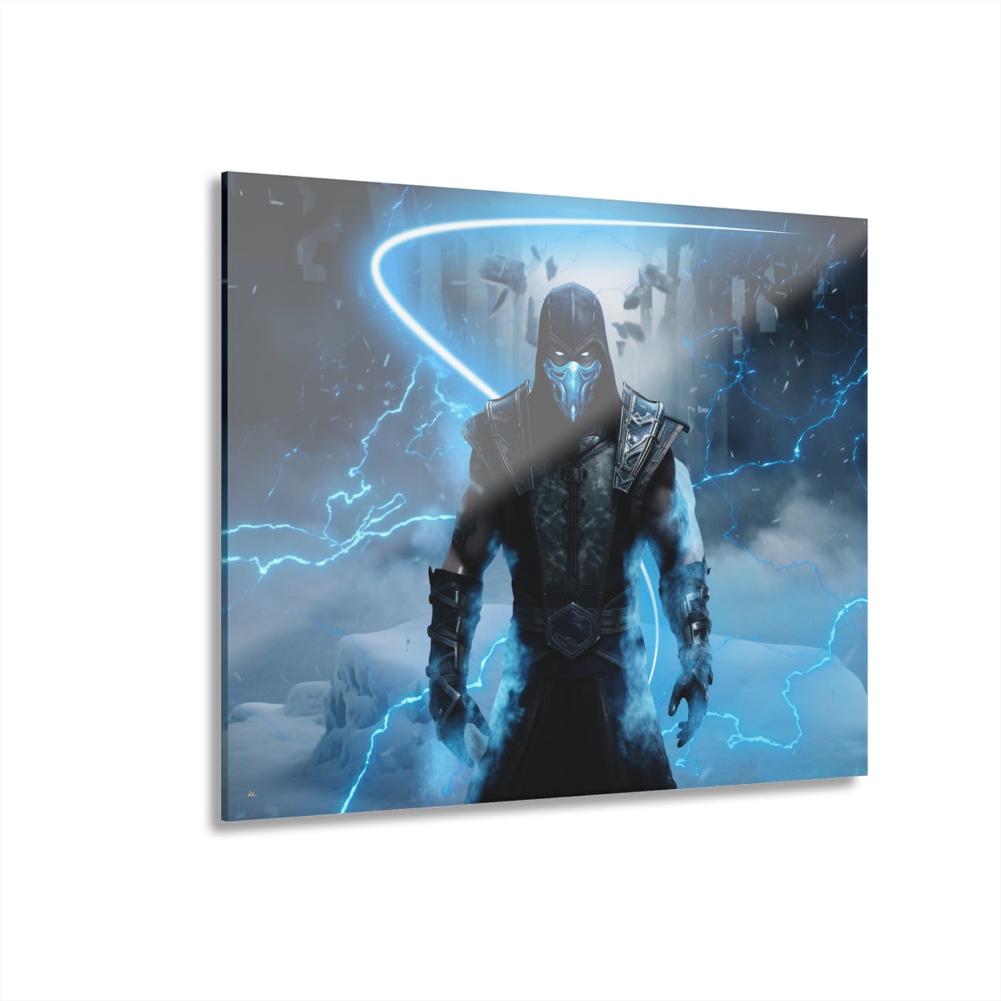 Sub-Zero, Mortal Kombat, Video Game Color Splash, Concept Style, Acrylic Wall Art