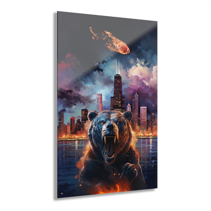 Da Bears, Chicago skyline, Football, Fan Concept Style, Acrylic Wall Art