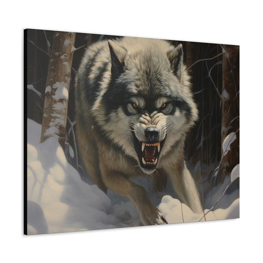 Feral Wolf Canvas Art