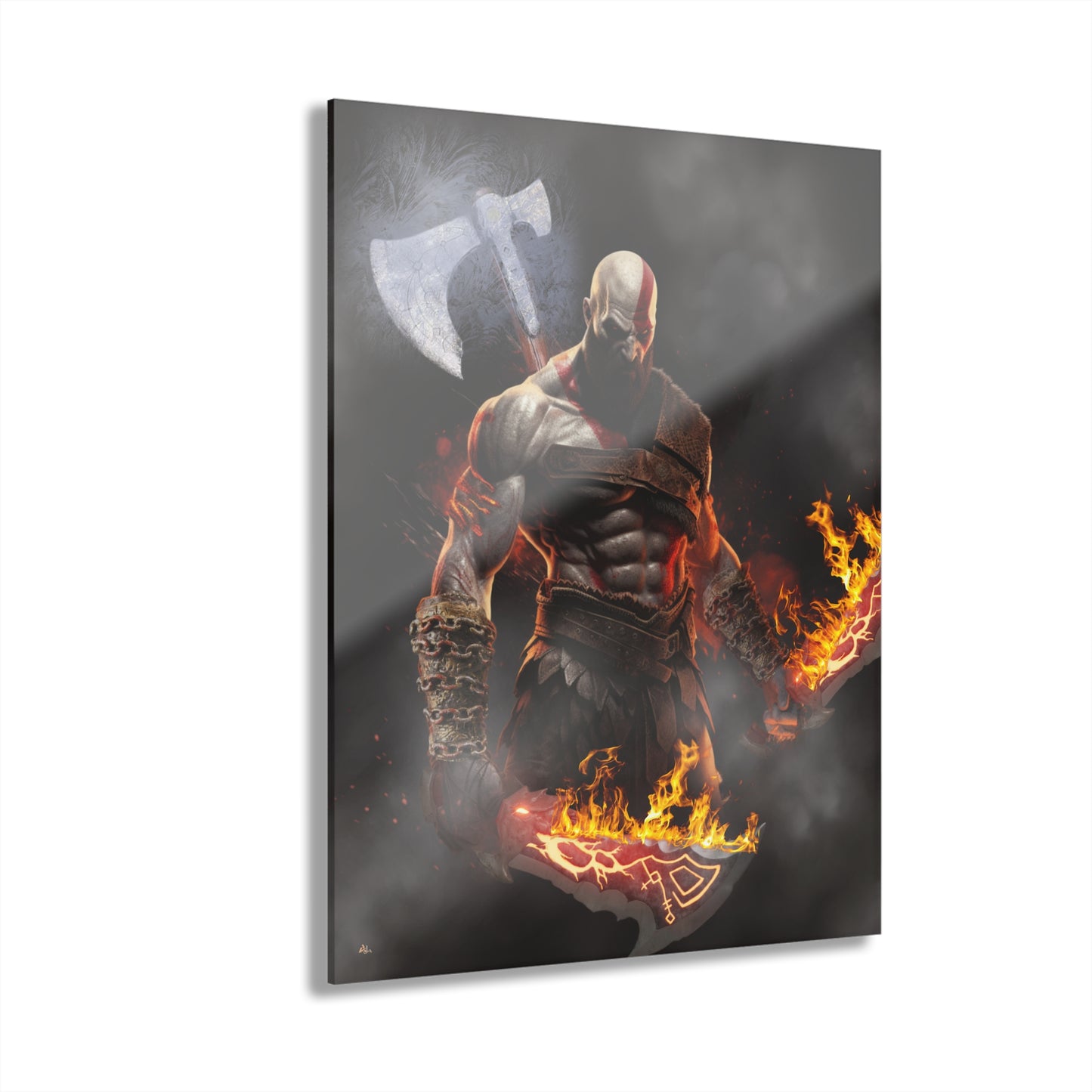 God Of War, Kratos, Video Game, Concept Style, Acrylic Wall Art