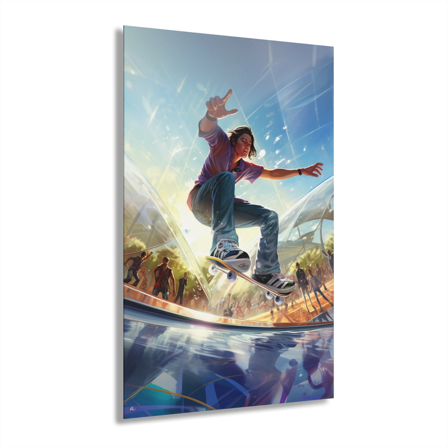 Skatin on Glass, People Concept Style, Acrylic Wall Art