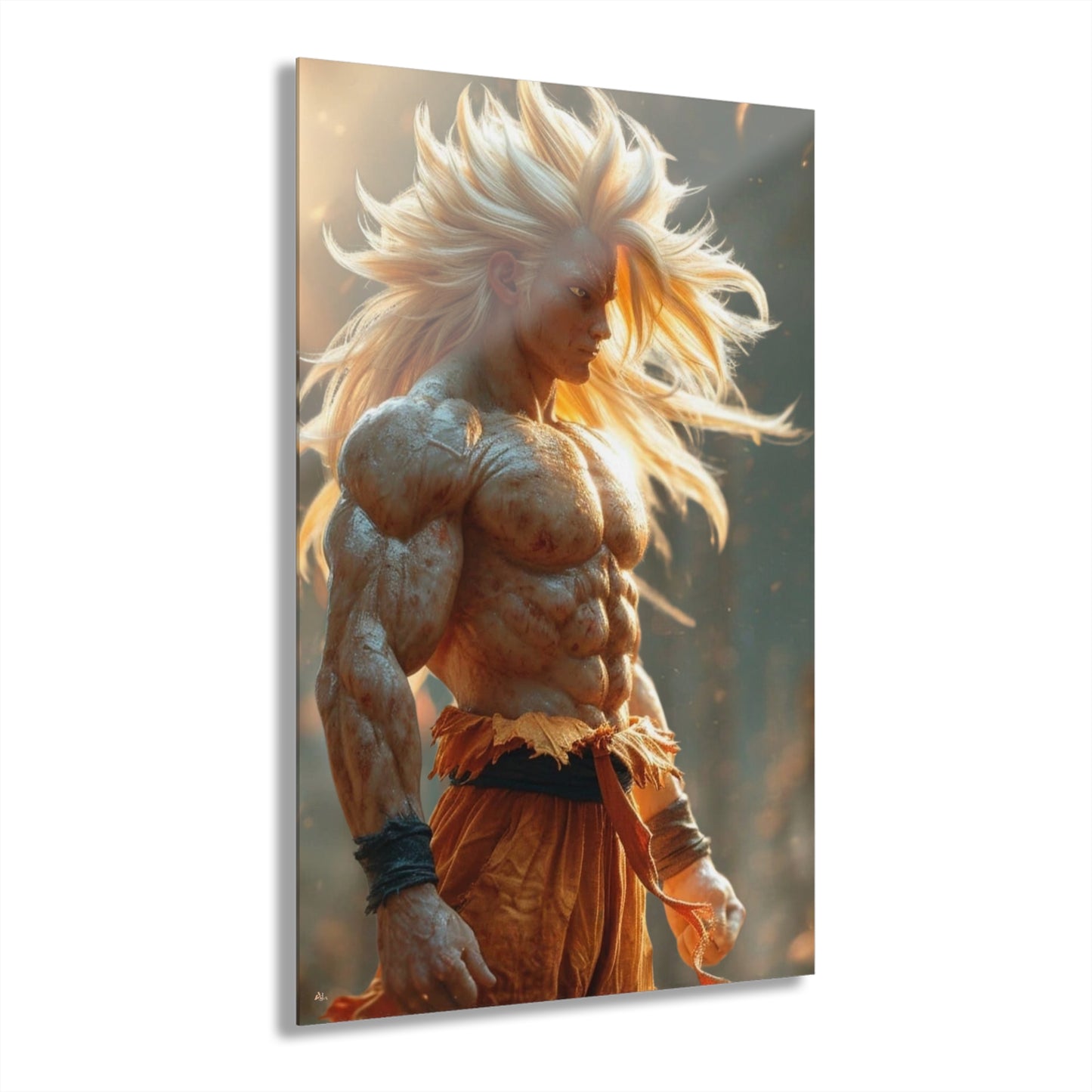 Ultimate Battle, SS3 Goku, Realistic Fan Concept Style, Acrylic Wall Art